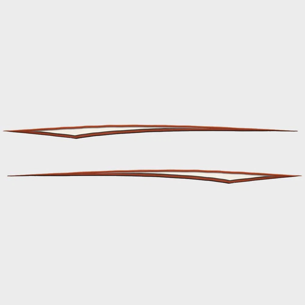 Boat Graphic Decals - Red Gray Stickers (set of 2)