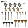 24Pcs Brass Brush Steel Wire Wheel Brushes Tool Cleaning Metal Rust Removal