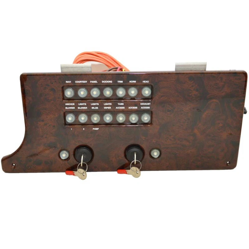 Crownline Boat Dual Ignition Breaker Panel - 4 Position Woodgrain