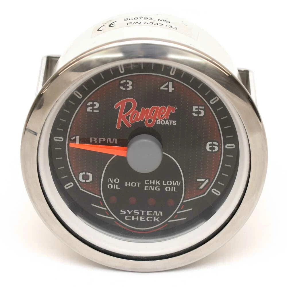 Ranger Boat 7K Tachometer Gauge 5532133 - 3 3/8 Inch with System Check
