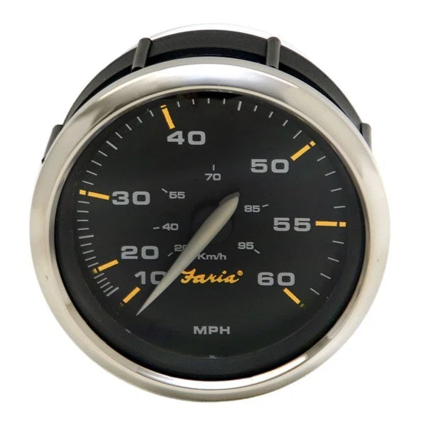 Faria Boat Speedometer Gauge SEK632A - Kronos Black 60 MPH 3 1/4 Inch