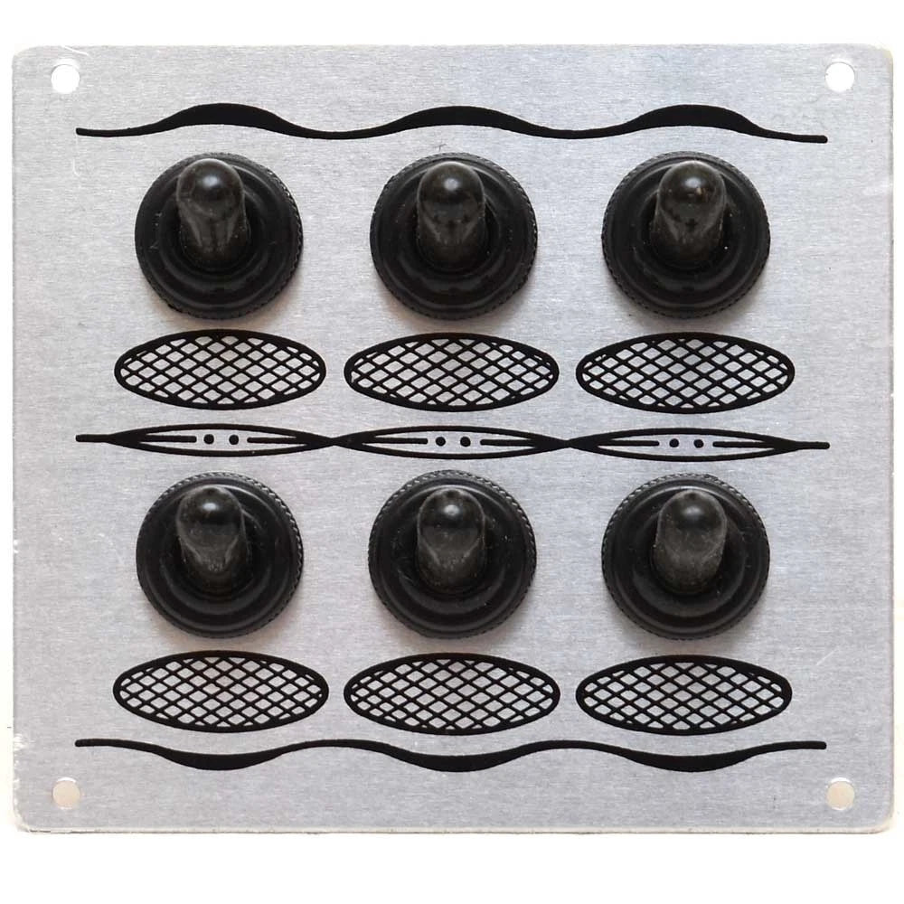 Whitecap Boat Switch Panel S-8096 - 6 Toggle 4 1/4 X 3 3/4 Inch