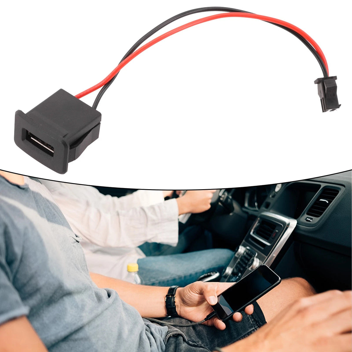 Black USB Female Socket with Direct Pressure Buckle Reliable Performance