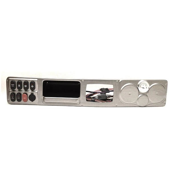 Lund Boat Switch Dash Panel - with Fuel Gauge Brushed Silver