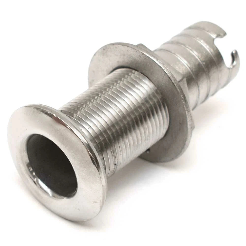 Blue Wave Boat Thru Hull - Straight 1 1/8 Inch Stainless Steel
