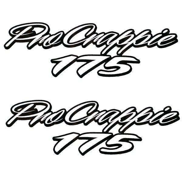 Tracker Boat Decal 135584 - 175 Pro Crappie Black White (pair)