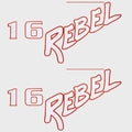 Lund Boat Model Decals - 16 Rebel White/Red (pair)