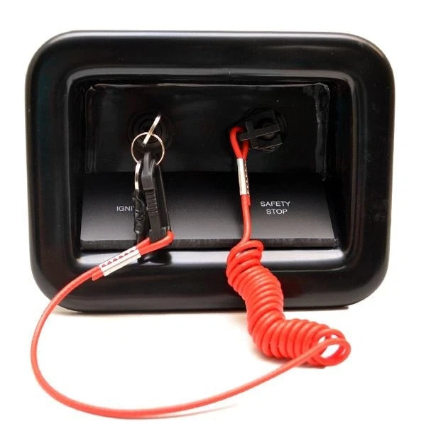 Mako 212 CC Boat Ignition Panel with Safety Stop - Black Plastic