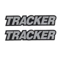 Tracker Boat Brand Decals 129769 - 3 X 5/8 Inch Black Silver (pair)