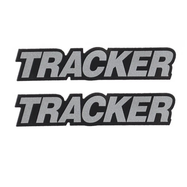 Tracker Boat Brand Decals 129769 - 3 X 5/8 Inch Black Silver (pair)