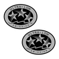 2Pcs Ultra Low Emission 3 Star California DOT Outboard Sticker - Silver