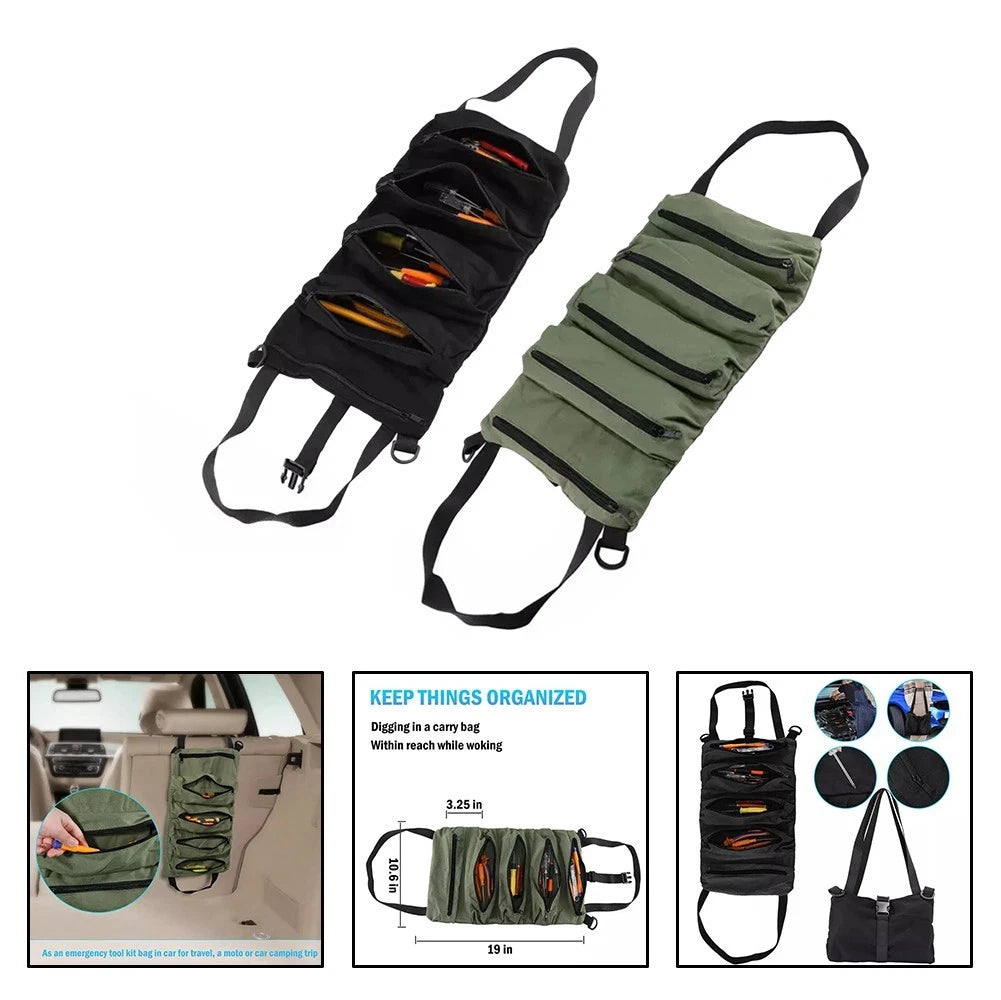 Convenient Multi Pocket Tool Organizer for Electrician and Motorcycle Tools