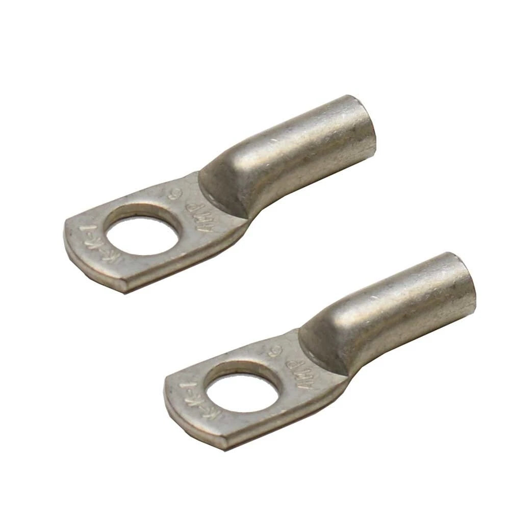 Boat Marine Wire Cable Battery Ring Terminals - 3/8 Inch 6 AWG (pair)