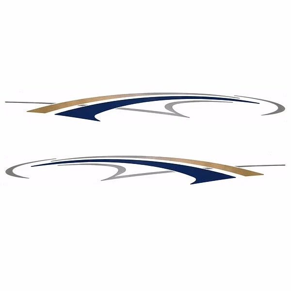 Rinker Boat Graphic Decals - Captiva Blue Gold Stickers (set of 2)