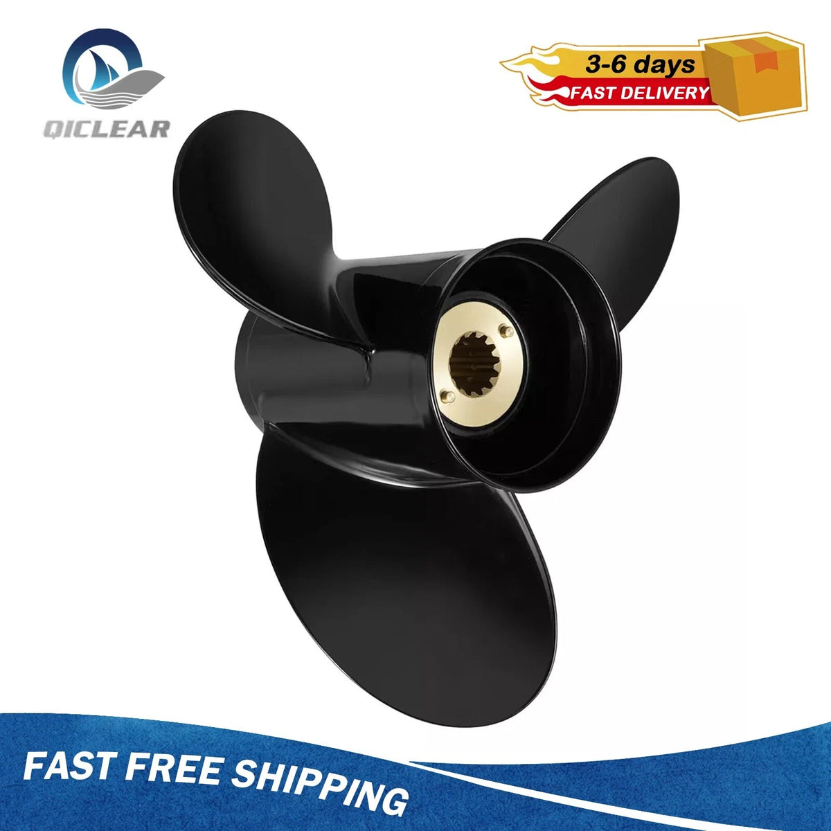 10 7/8 X 11 Outboard Propeller for Mercury 25-70 HP, 48-85632A40,RH 13 Spline