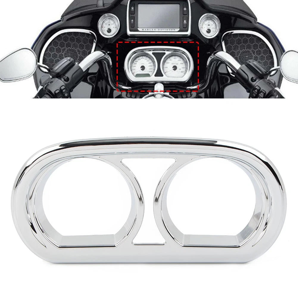 Motorcycle Chrome Gauge Bezel Trim Kit Fit Harley Road Glide FLTRX 2015-Later