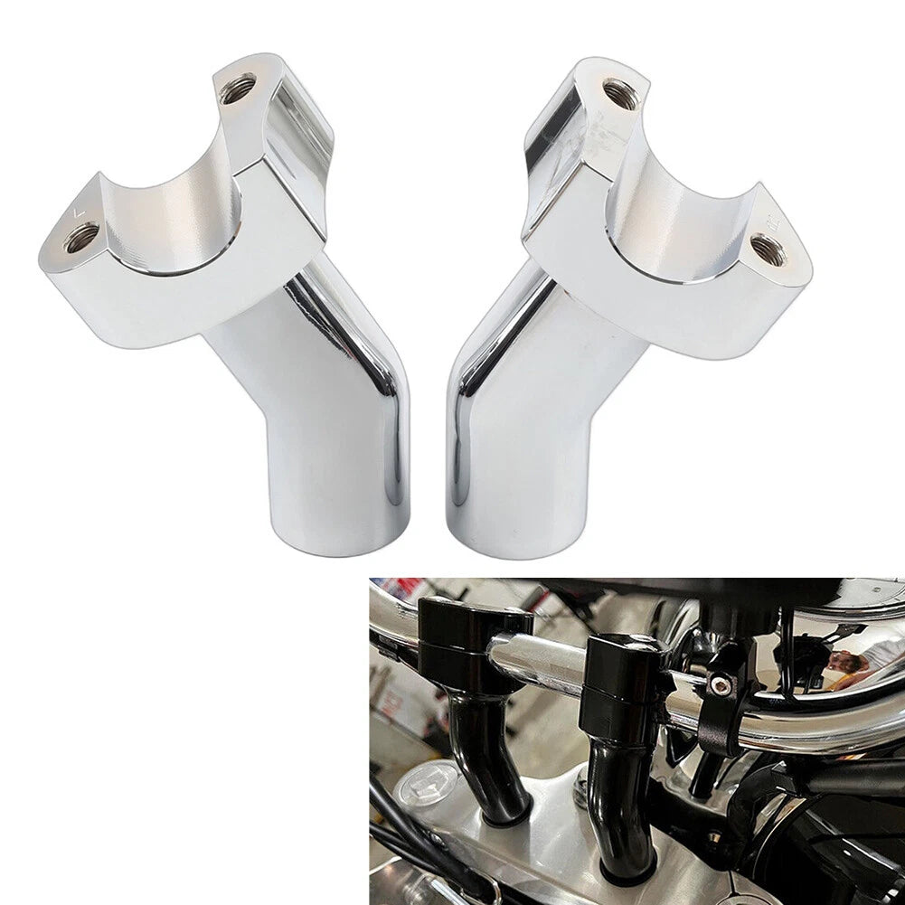 US 3 1/2" Pullback Handlebar Risers Chrome for Harley 1" Bar Dyna Softail Road
