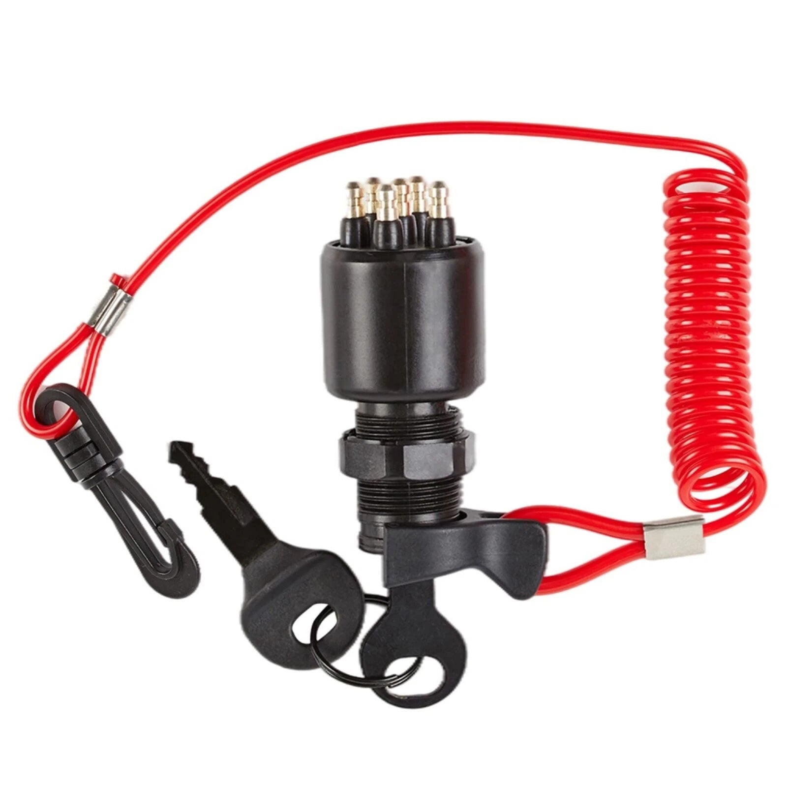 Replacement Johnson Evinrude Key Switch with Lanyard 5005801 Push to Choke BRP OMC