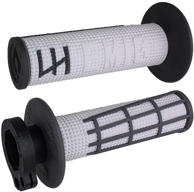 ODI Emig 2.0 V2 Lock-On Grip White/Graphite for Offroad Motorcycles 2020-2024