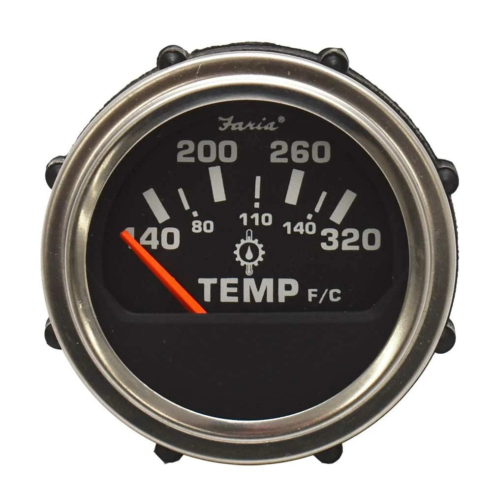 Faria Boat Oil Temperature Gauge GP0631A - 2 Inch Heavy Duty Silver