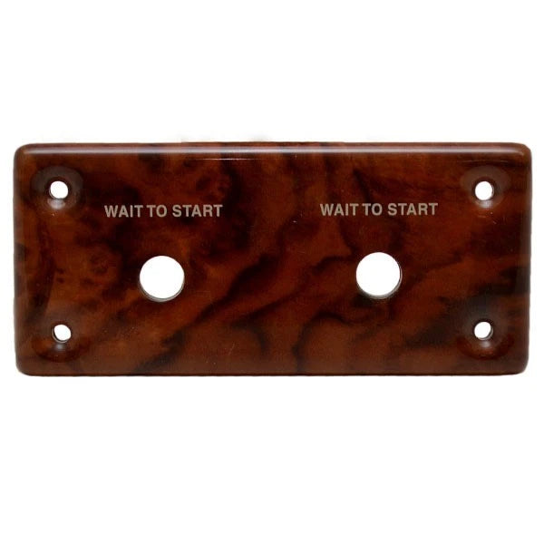 Rinker Boat Blank Dash Panel - Wait to Start Plastic Woodgrain