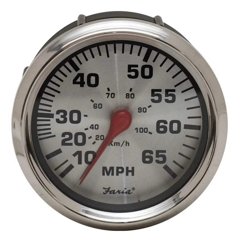 Faria Beede Boat Speedometer Gauge SEK639A - 3 1/4 Inch Spun Silver