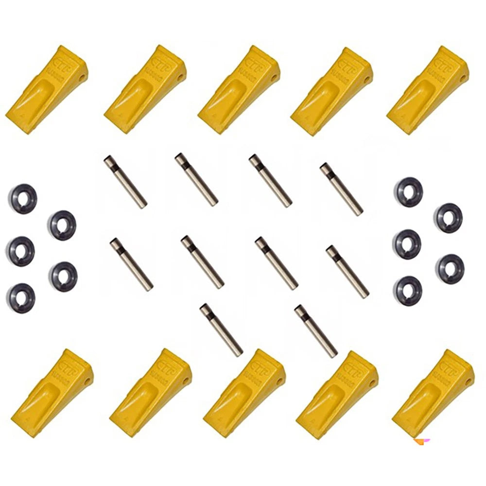 10 Pack: Pins, Teeth and Retainer Set Fits Caterpillar Replaces 1073308