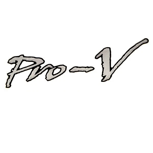 Lund Boat Raised Sticker Decal - Pro V Silver Black 14 X 5 1/4 Inch