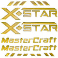 MasterCraft Boat Raised Decals - XStar Yellow Chromax Stickers (kit)