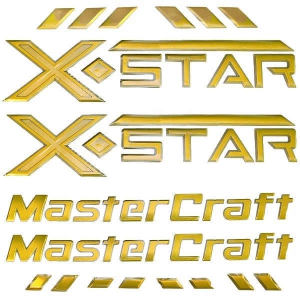 MasterCraft Boat Raised Decals - XStar Yellow Chromax Stickers (kit)