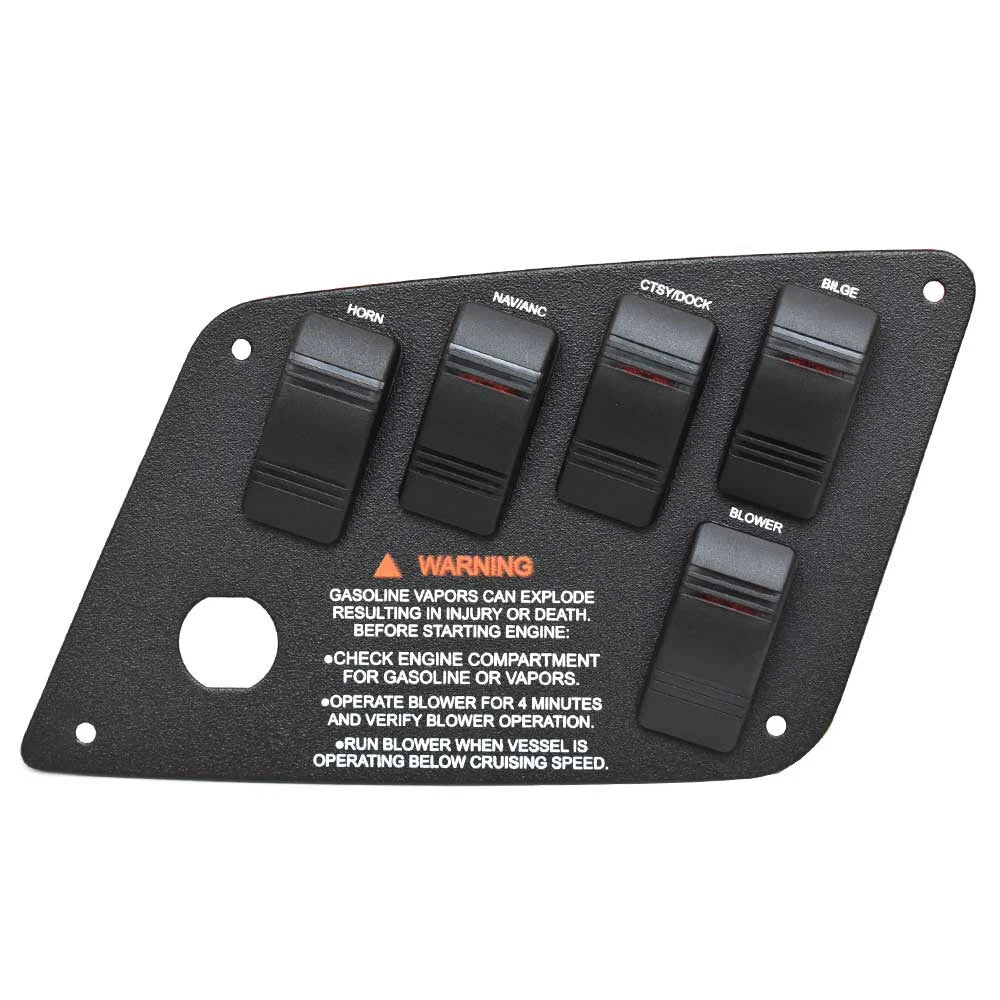 Four Winns Boat Switch Panel 025-5573 - Mercury DTS 8 1/2 Inch Black