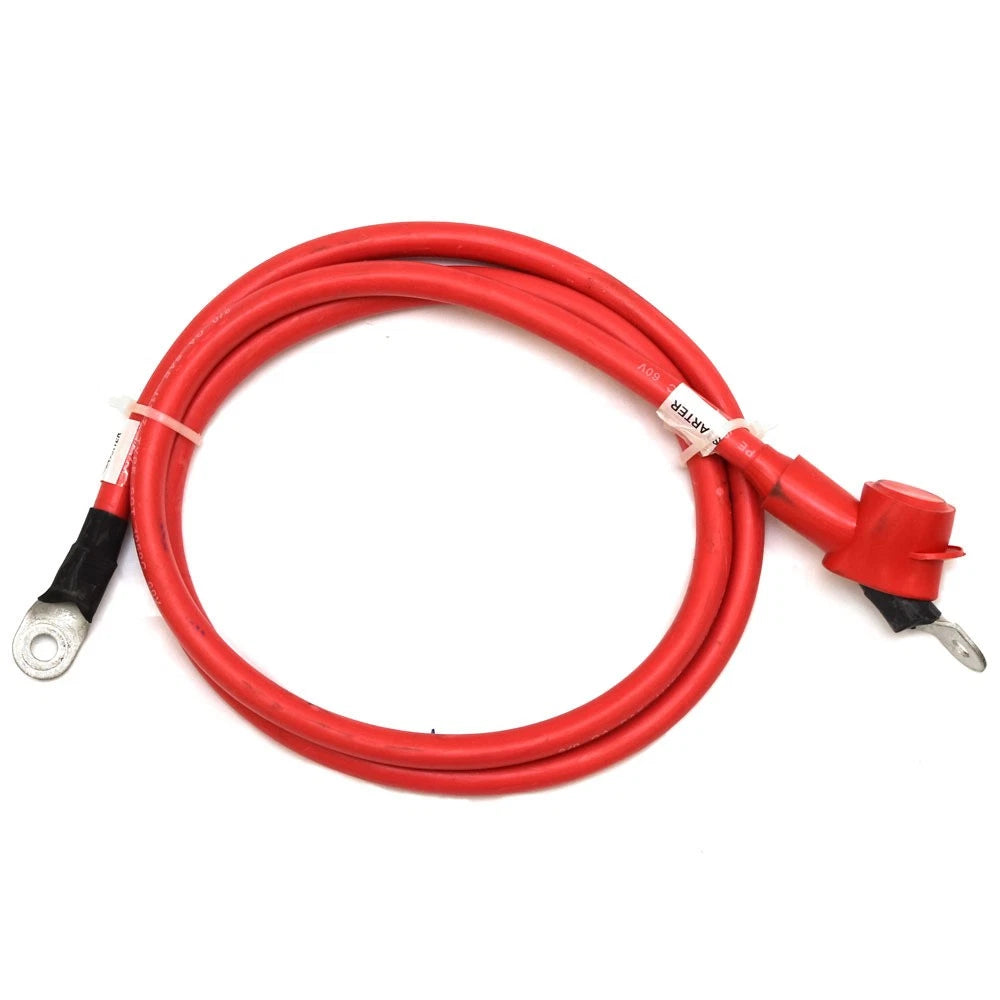 Boat Battery Cable - 2/0 AWG 5 Foot Red Wire with Terminal Cover