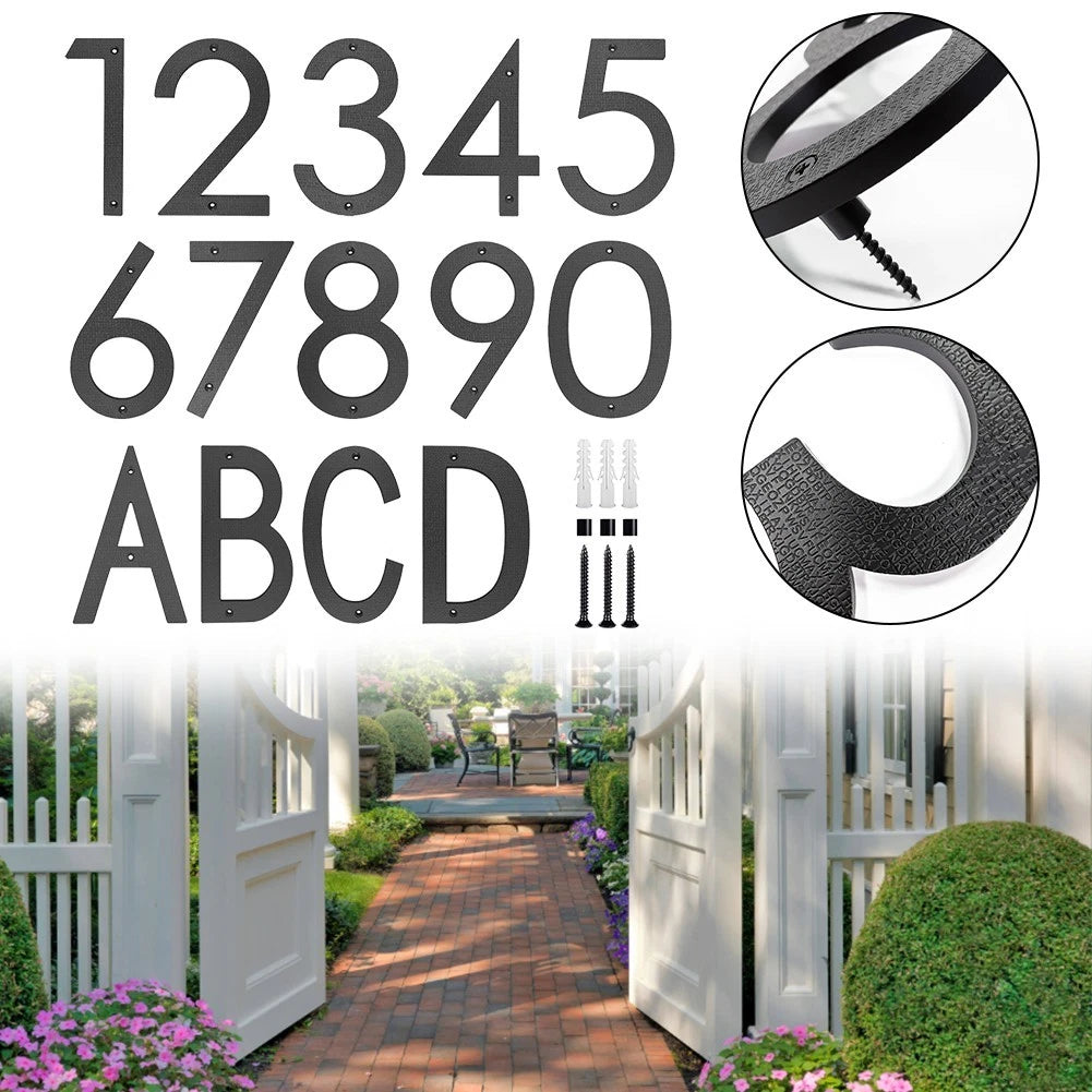 12 Inch Matte Black House Numbers for Outdoor Use on Mailboxes or Doors