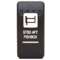 Carling Boat Rocker Switch Plate Cover - STBD AFT Fishbox Actuator Black