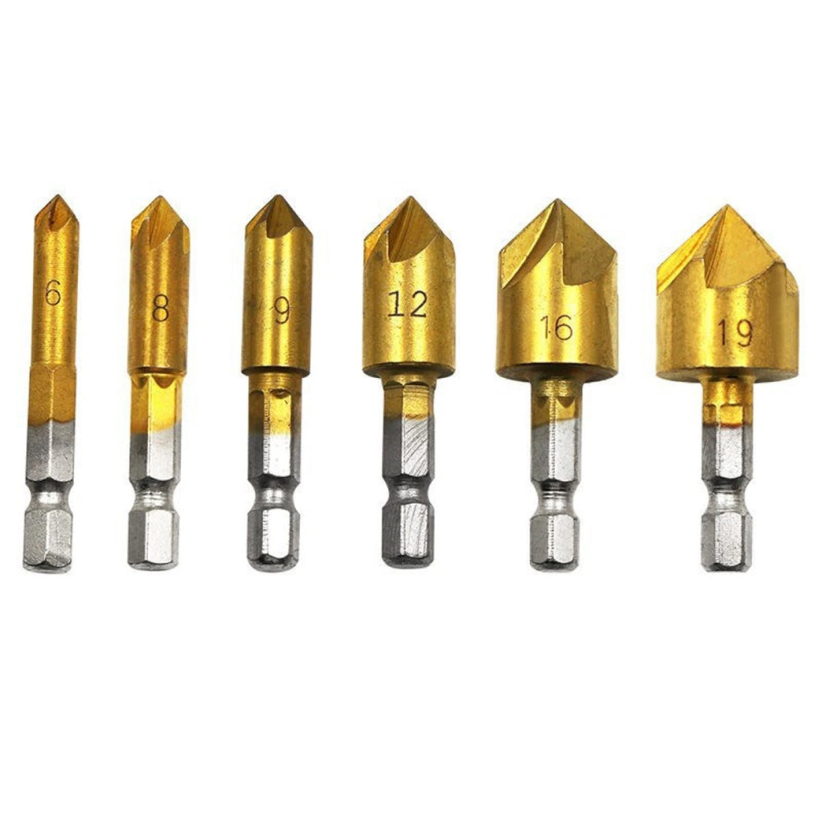 Countersink Tool Bit Set 1/4'' Hex Shank Counter Sink for Steel Metal Wood a