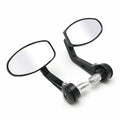 Bar End Mirrors Motorcycle Bike Rearview Mirror Black Fits 7/8" 22mm Handlebars