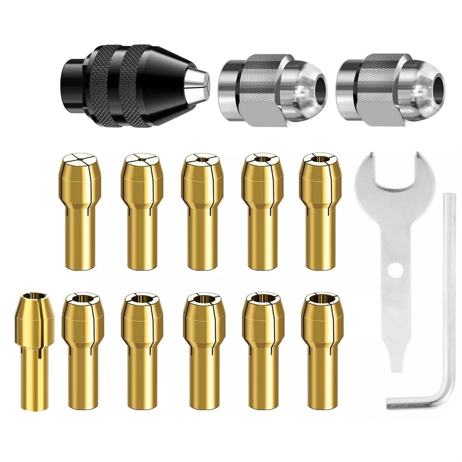 16PCS Drill Chuck Collet Repair Kit for 0.5mm 3.2mm Shank Sizes for Dremel