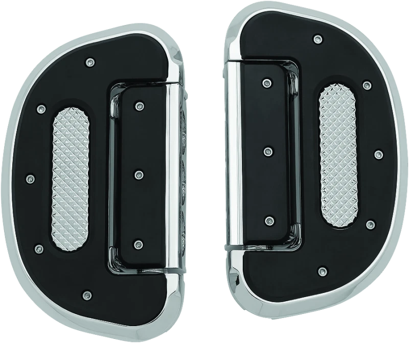 Kuryakyn Heavy Industry Passenger Floorboards with Rubber Inserts for Harley