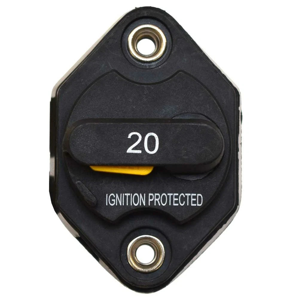 Marine Boat Circuit Breaker - Panel Mount 20 Amp Yellow