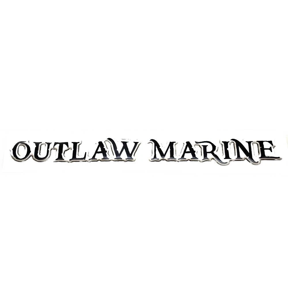 Outlaw Marine Boat Raised Decal U34246-02 - Silver Black Logo Sticker