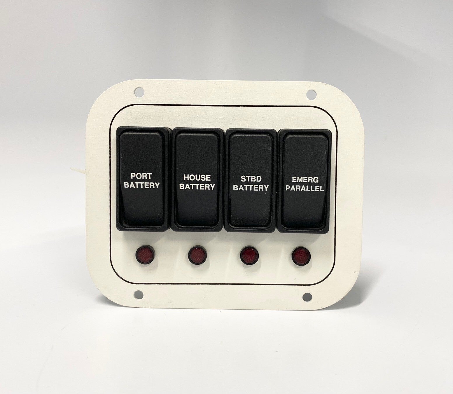 4 Button Marine Battery Switch Panel, Carling V2D1, 20V, 5.25 X 4.25 Inch