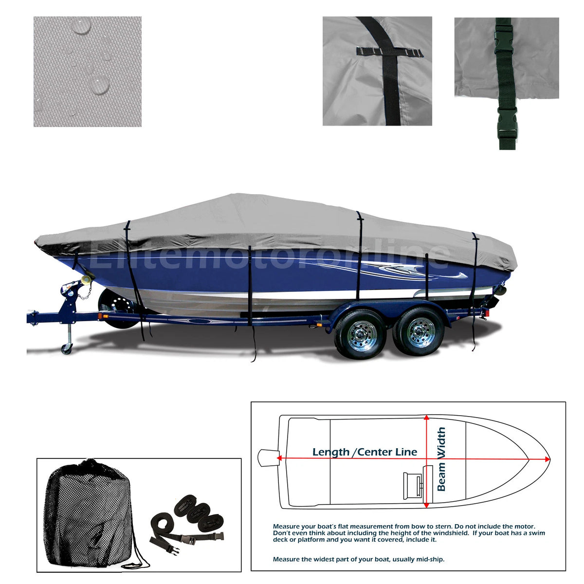 Eliminator 220 Eagle XP Trailerable Performance Jet Boat Cover Grey Waterproof