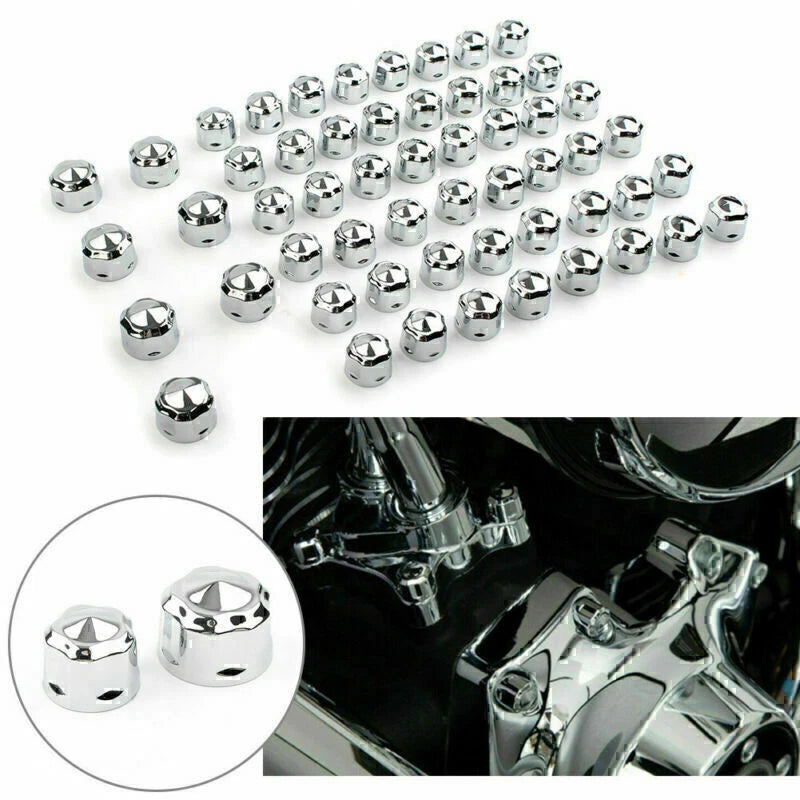 Chrome Engine Bolt Cap Set for Harley Road King Electra Glide 99-16 FLHX FLHTK