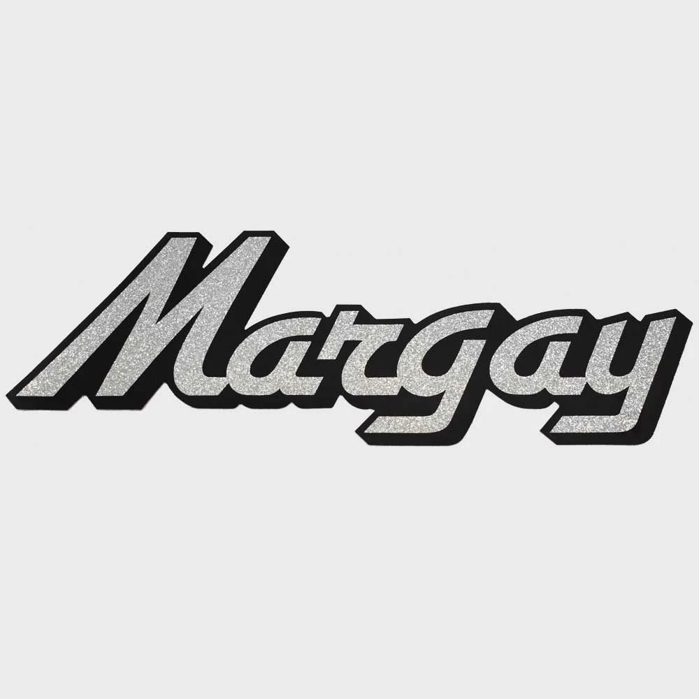 Bass CAT Boat Sticker Decal - Margay Emblem Silver - Black Vinyl