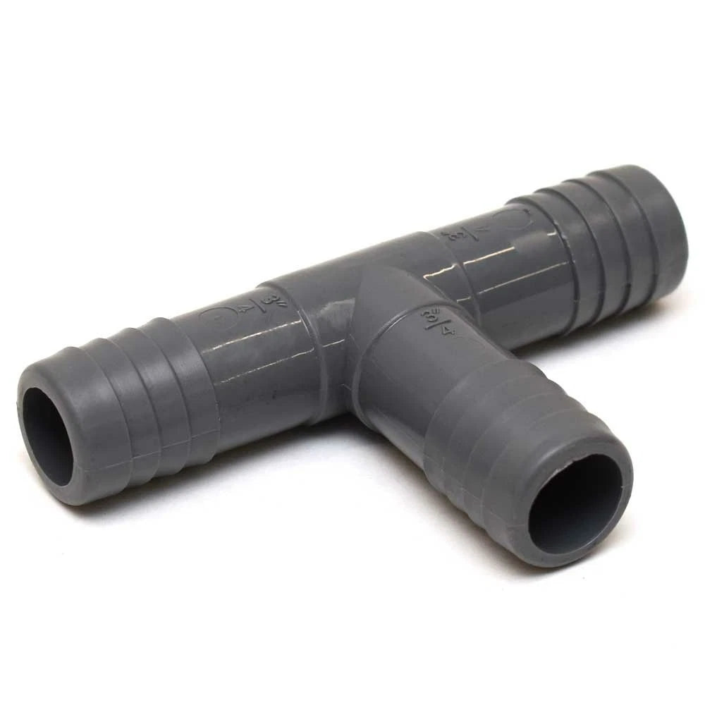 BP Co Boat Barbed T Fitting 351407 - 3/4 Inch Gray