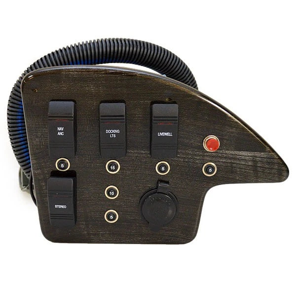 Rinker Boat Dash Rocker Switch Panel 247204 - with Breakers Graywood