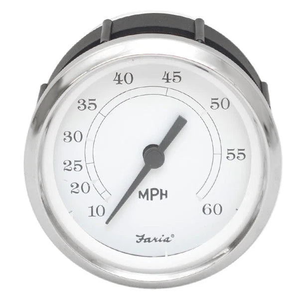 Faria Boat Speedometer Gauge SE9325A - 60 MPH Heritage Silver