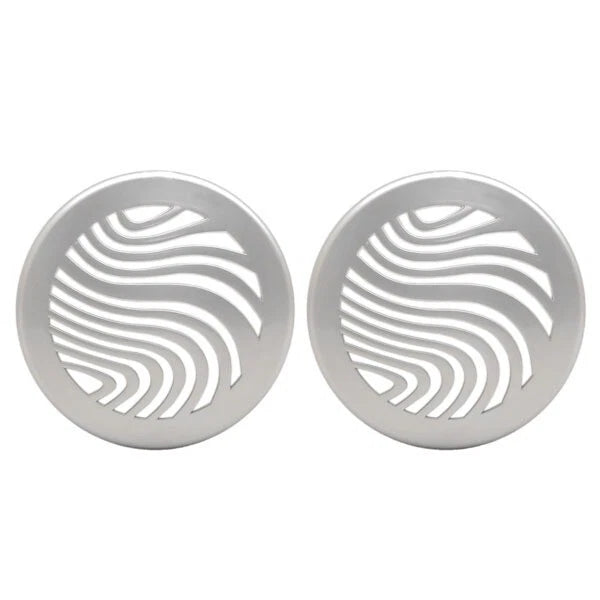 Tracker Boat Speaker Grill Cover 174484 - Silver 7 1/8" (pair)