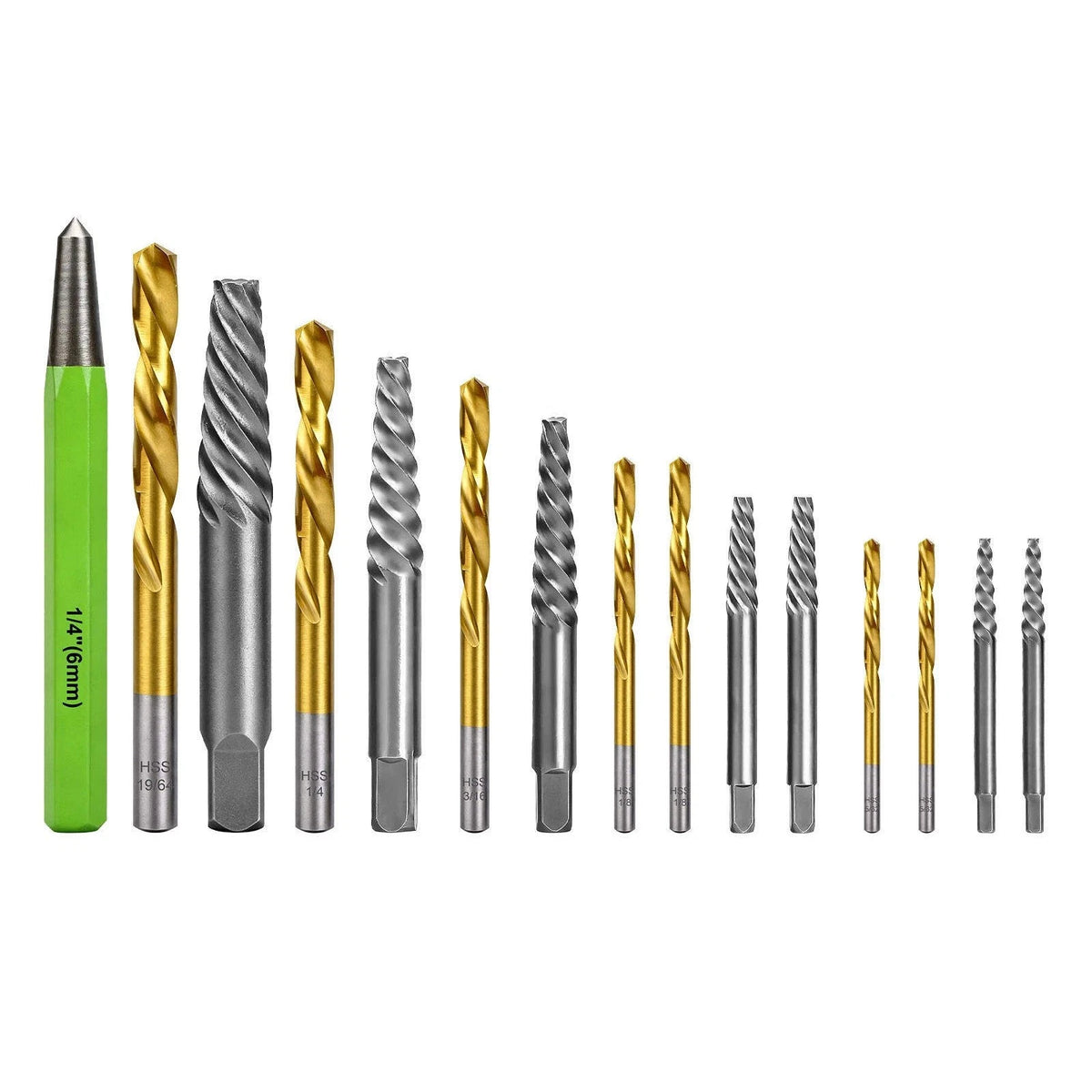 Left Hand Drill Bit and Bolt Extractor Kit for Automotive Parts & Engine Repair