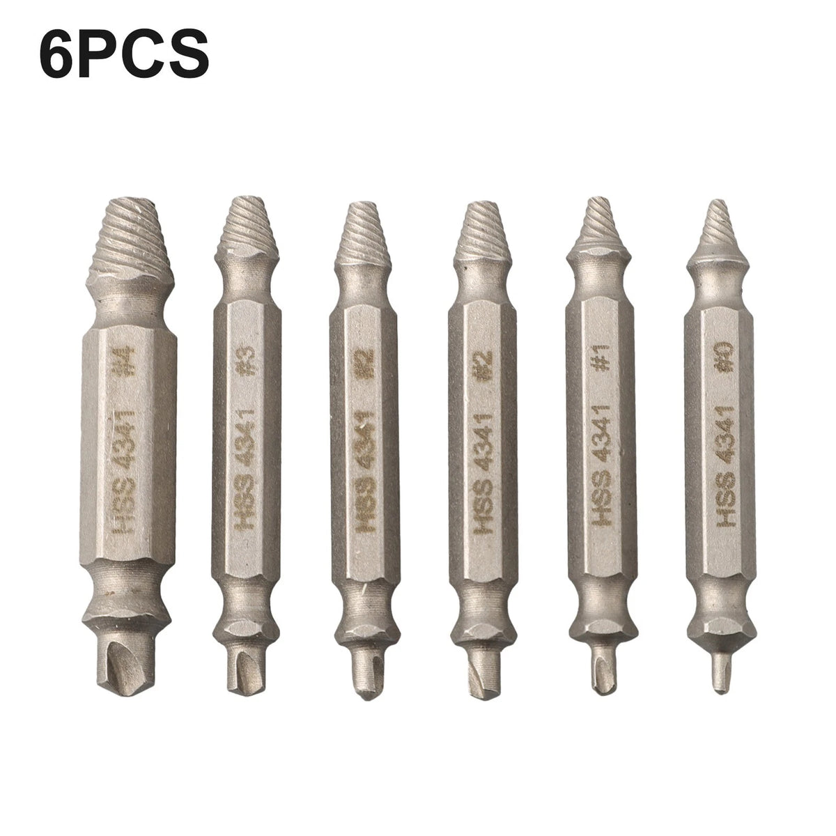 6PCS Broken Bolt Damage Screw Remover Extractor Drill Bits Easy Out Stud Reverse